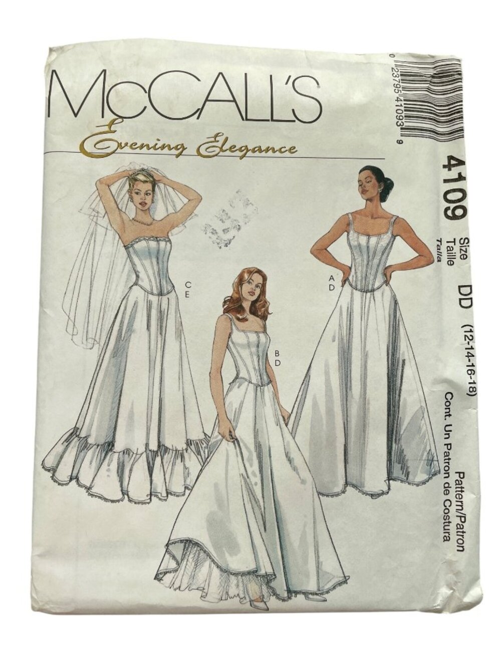McCalls 4109 Sewing Pattern Size 12-18 Evening Elegance Tops Petticoats UNCUT